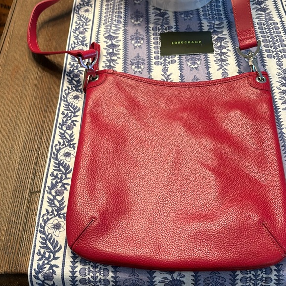 NWOT Longchamp Le Foulonne red leather crossbody bag - Picture 5 of 8